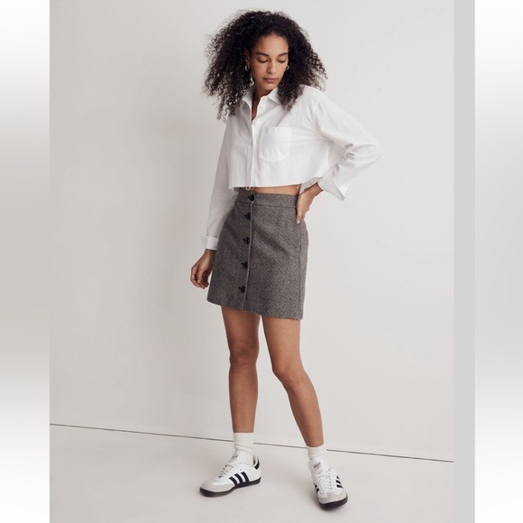 Madewell Dresses & Skirts - Madewell Button-Front Mini Skirt in Yarn-Dyed Geo, NWT!